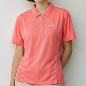 Asics Pink Polo Fitted Performance Tee